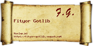 Fityor Gotlib névjegykártya